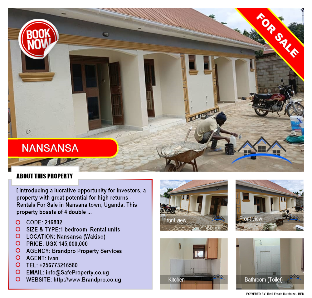 1 bedroom Rental units  for sale in Nansansa Wakiso Uganda, code: 216802