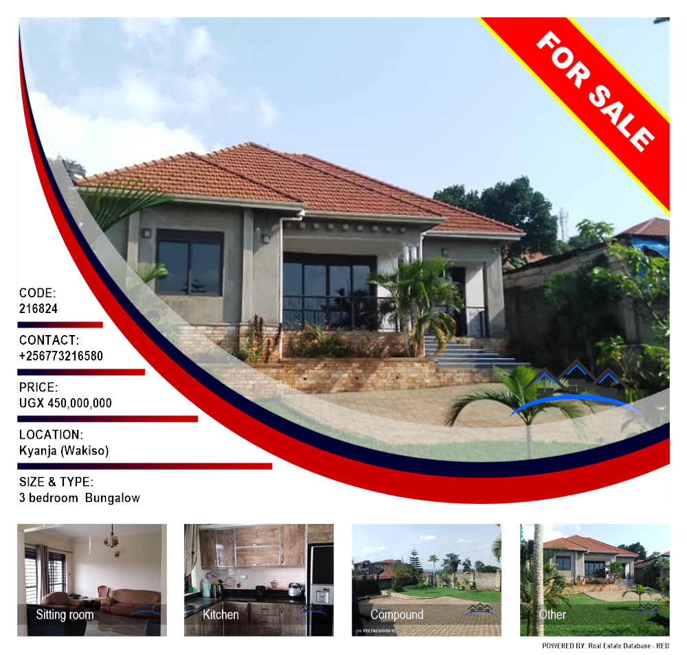 3 bedroom Bungalow  for sale in Kyanja Wakiso Uganda, code: 216824