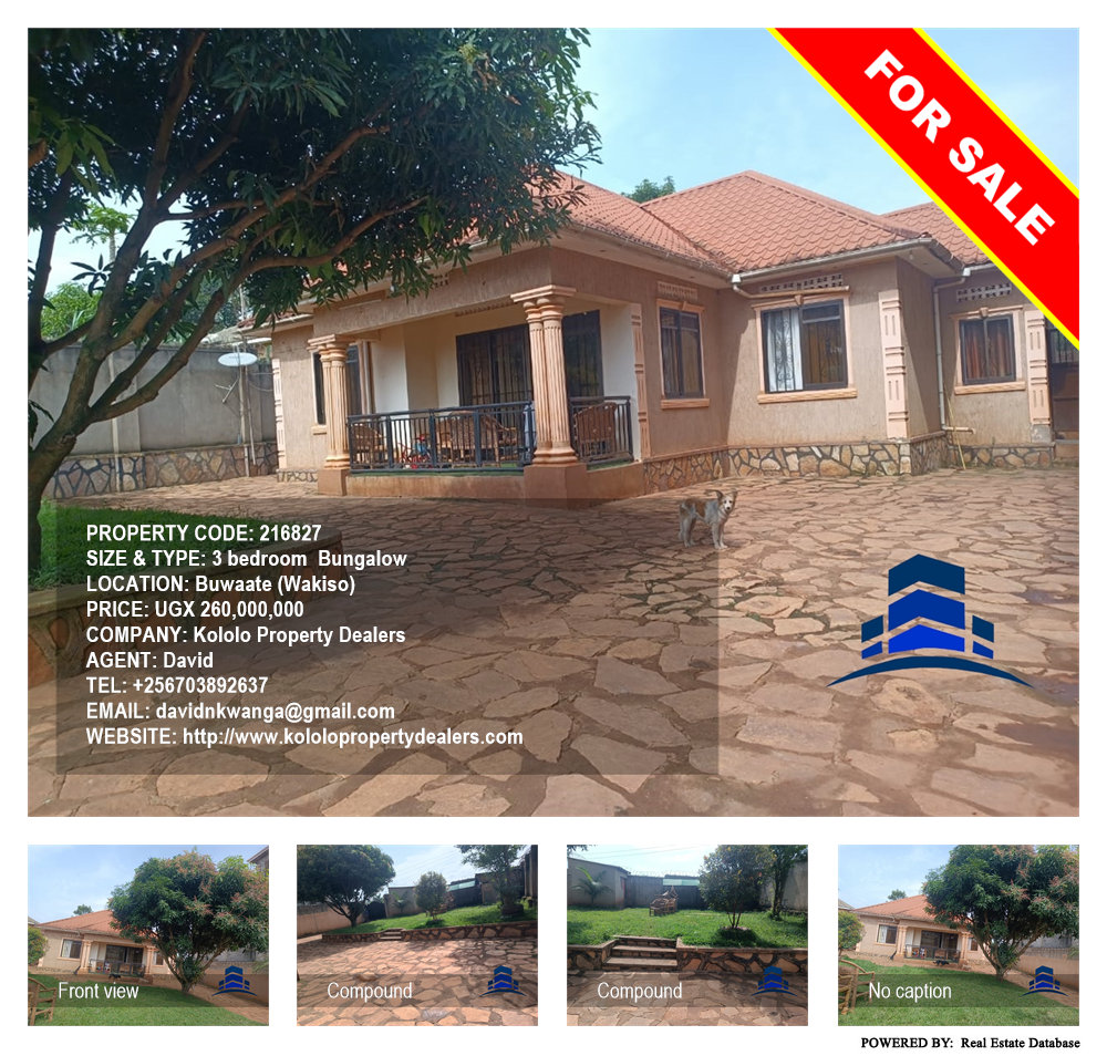 3 bedroom Bungalow  for sale in Buwaate Wakiso Uganda, code: 216827