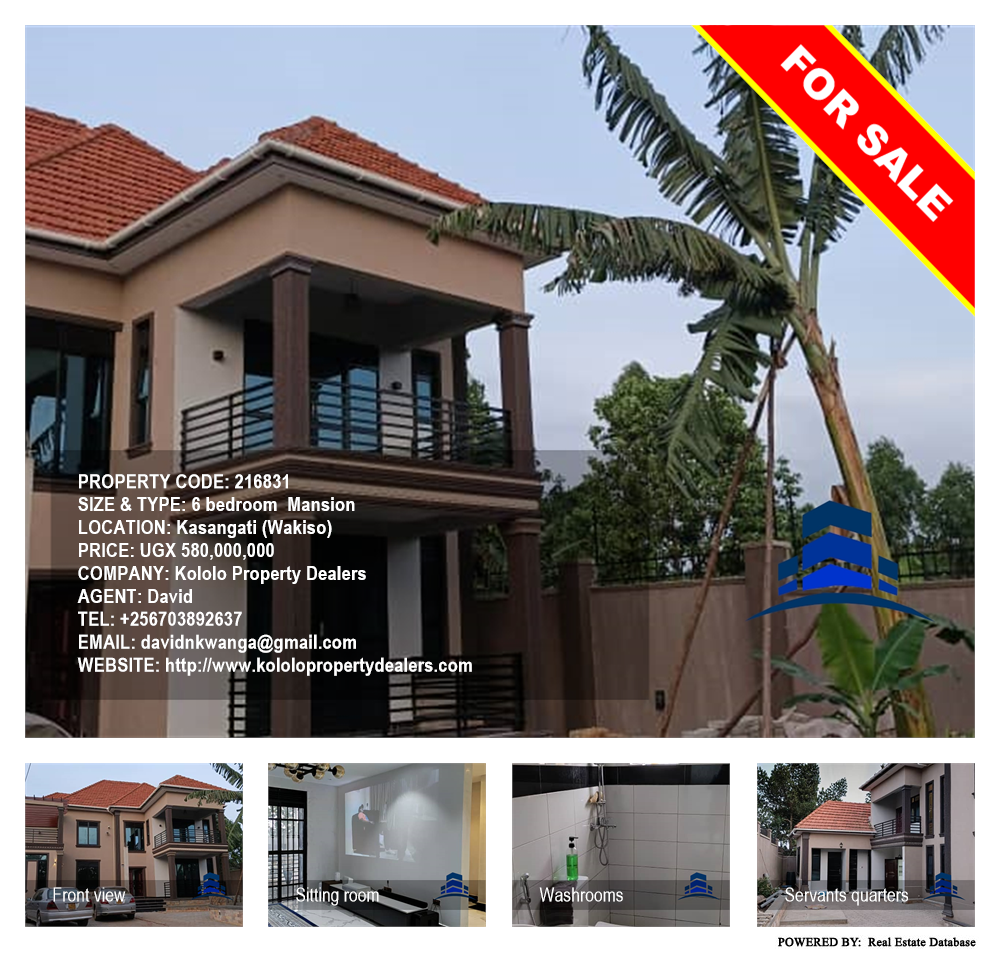 6 bedroom Mansion  for sale in Kasangati Wakiso Uganda, code: 216831