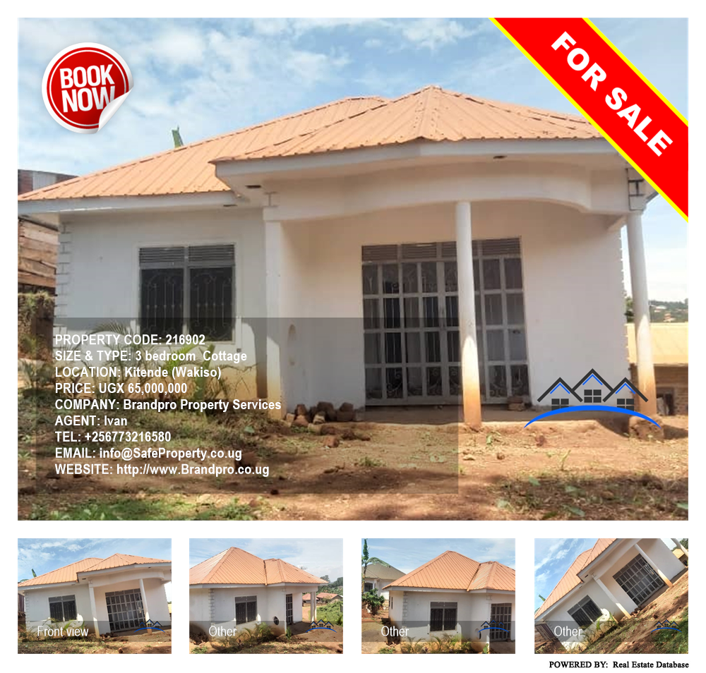 3 bedroom Cottage  for sale in Kitende Wakiso Uganda, code: 216902