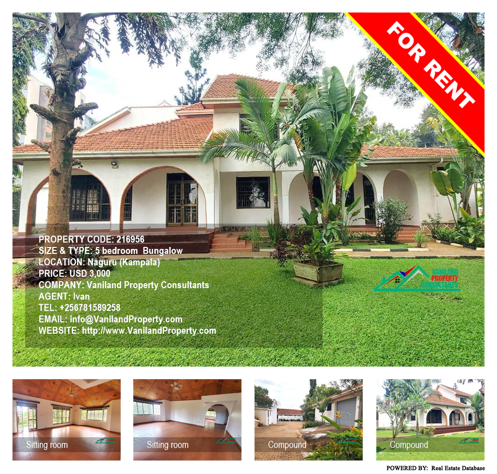 5 bedroom Bungalow  for rent in Naguru Kampala Uganda, code: 216956