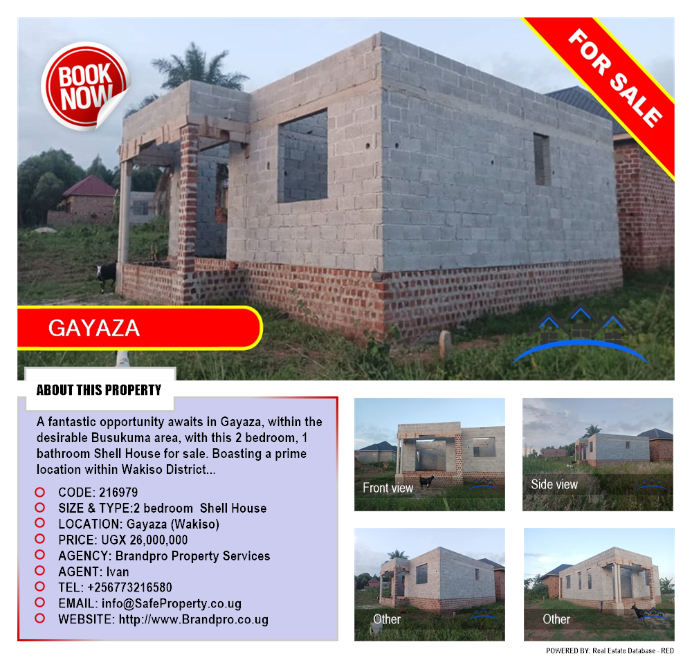 2 bedroom Shell House  for sale in Gayaza Wakiso Uganda, code: 216979