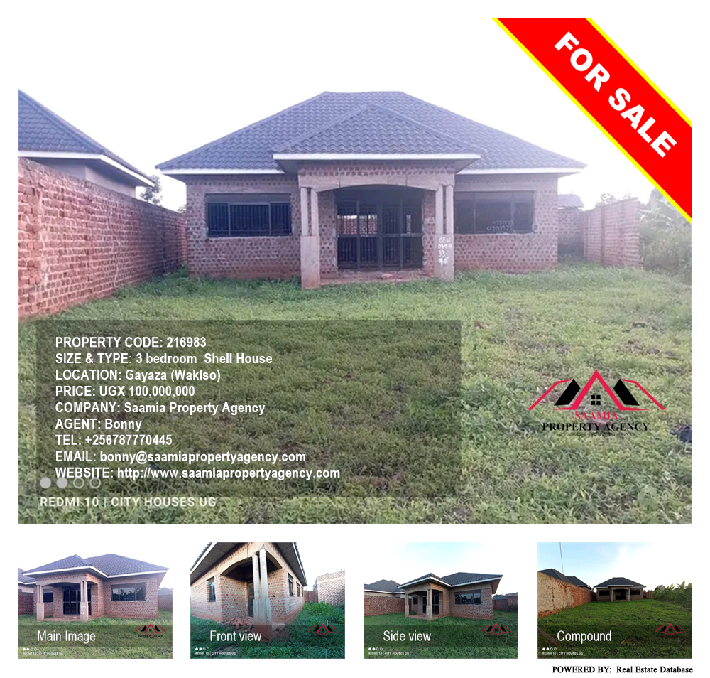 3 bedroom Shell House  for sale in Gayaza Wakiso Uganda, code: 216983