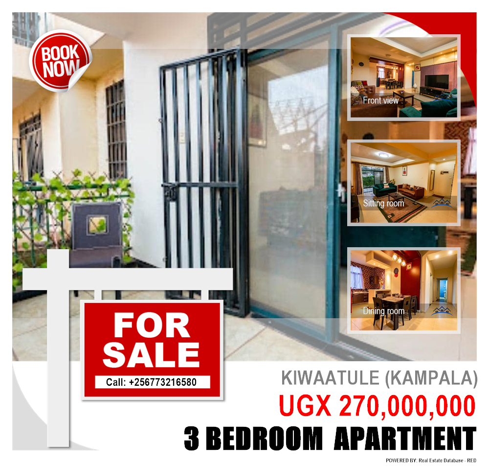 3 bedroom Apartment  for sale in Kiwaatule Kampala Uganda, code: 216995