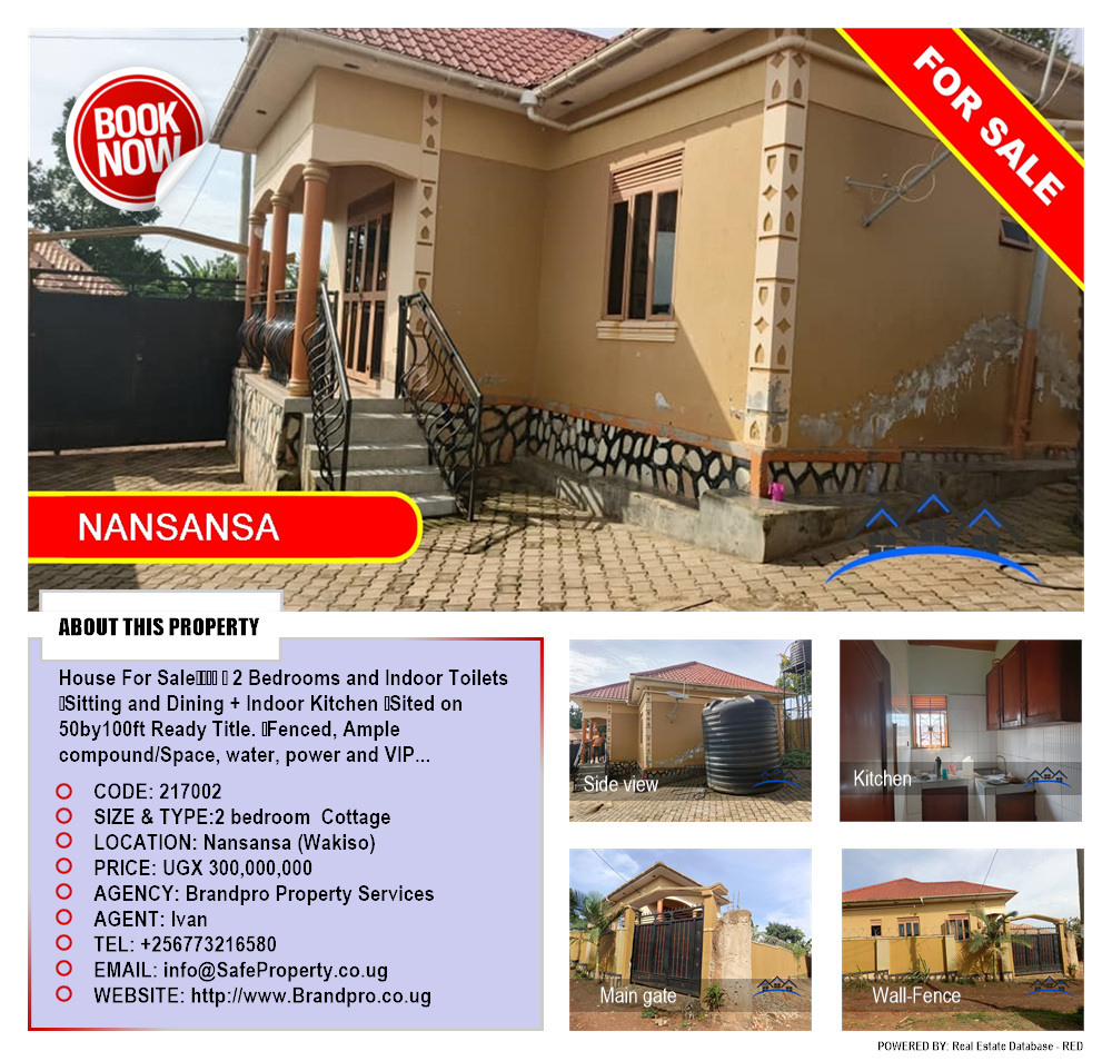 2 bedroom Cottage  for sale in Nansansa Wakiso Uganda, code: 217002