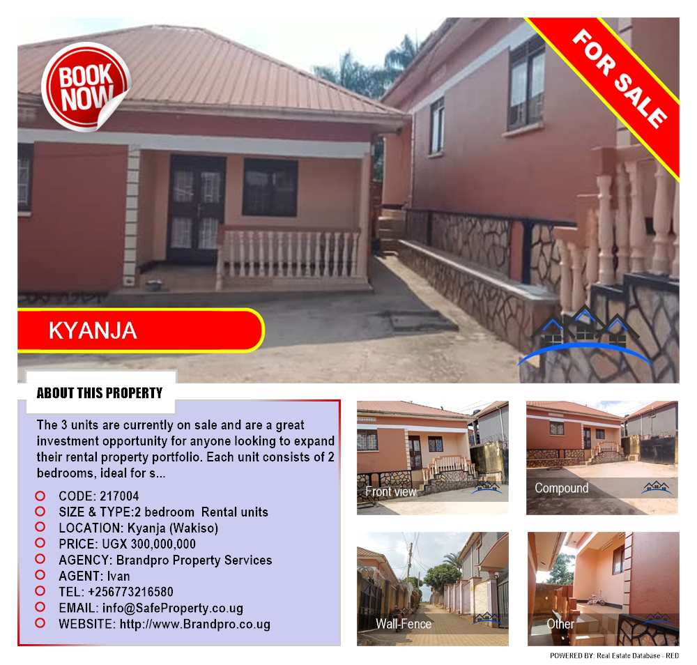 2 bedroom Rental units  for sale in Kyanja Wakiso Uganda, code: 217004