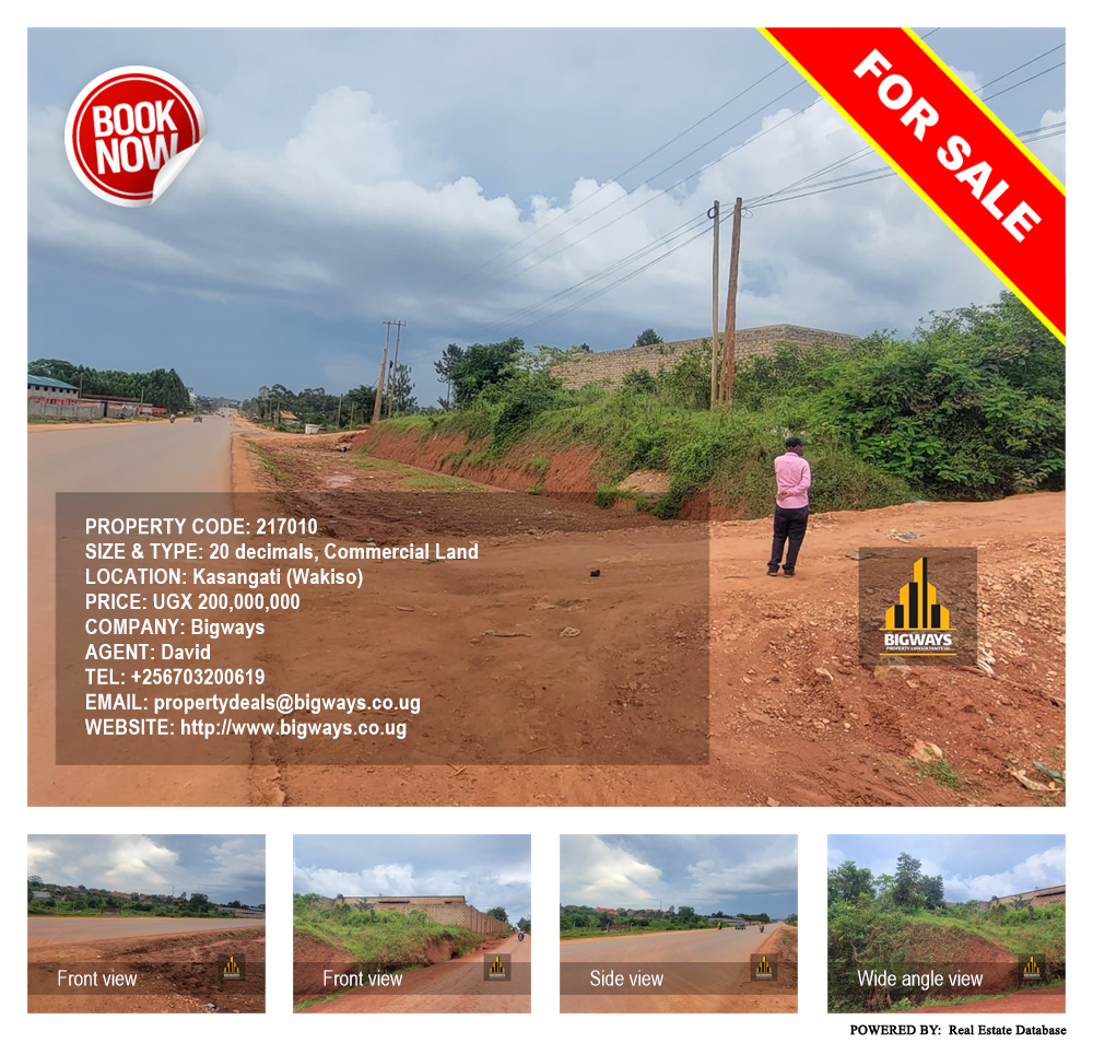 Commercial Land  for sale in Kasangati Wakiso Uganda, code: 217010