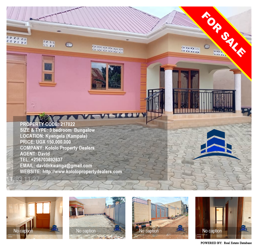 3 bedroom Bungalow  for sale in Kyengela Kampala Uganda, code: 217022