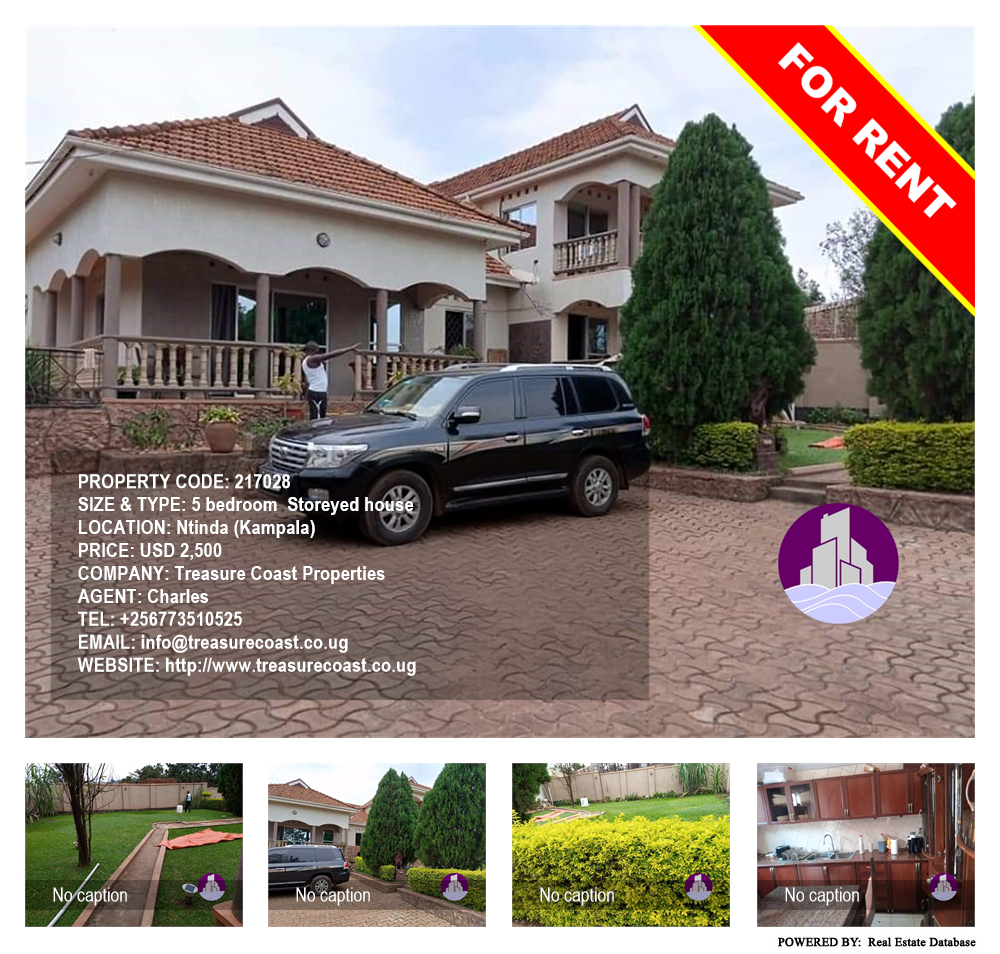 5 bedroom Storeyed house  for rent in Ntinda Kampala Uganda, code: 217028