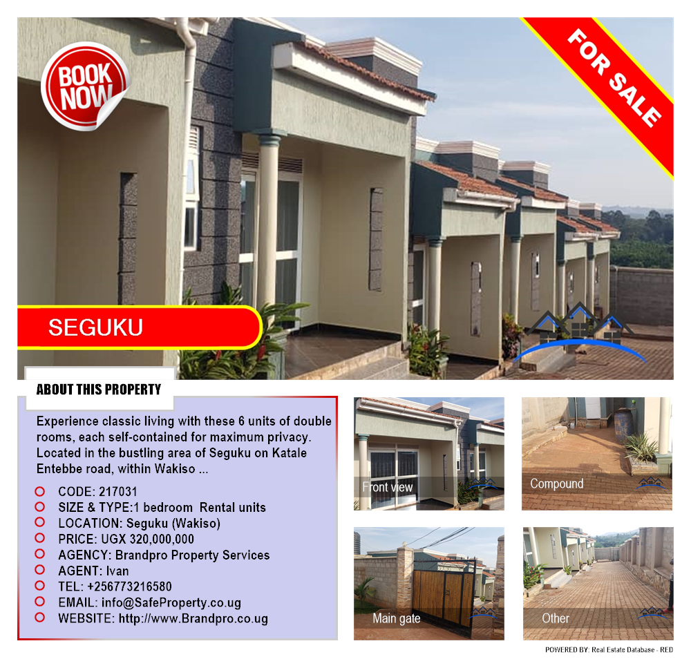 1 bedroom Rental units  for sale in Seguku Wakiso Uganda, code: 217031