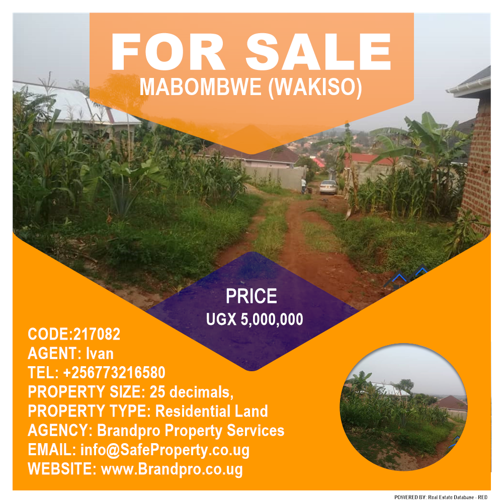 Residential Land  for sale in Mabombwe Wakiso Uganda, code: 217082