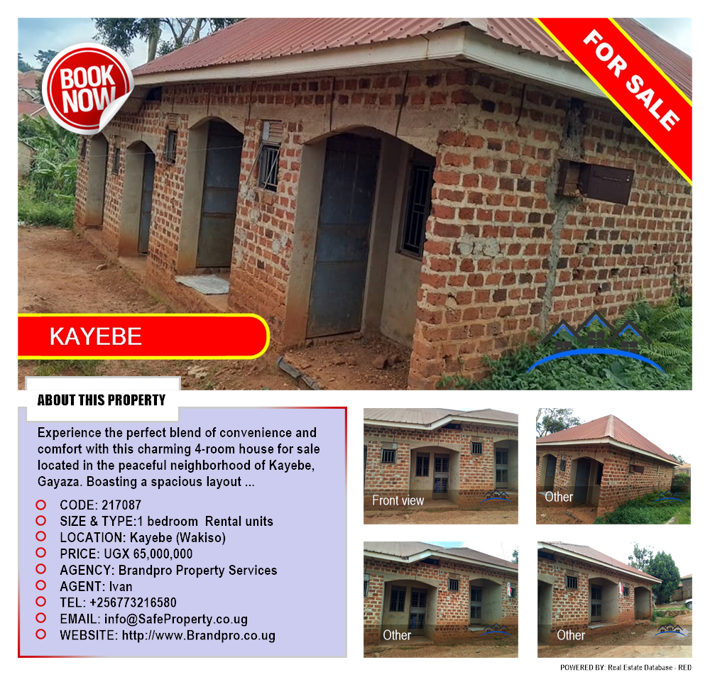 1 bedroom Rental units  for sale in Kayebe Wakiso Uganda, code: 217087