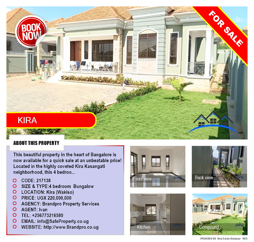 4 bedroom Bungalow  for sale in Kira Wakiso Uganda, code: 217138