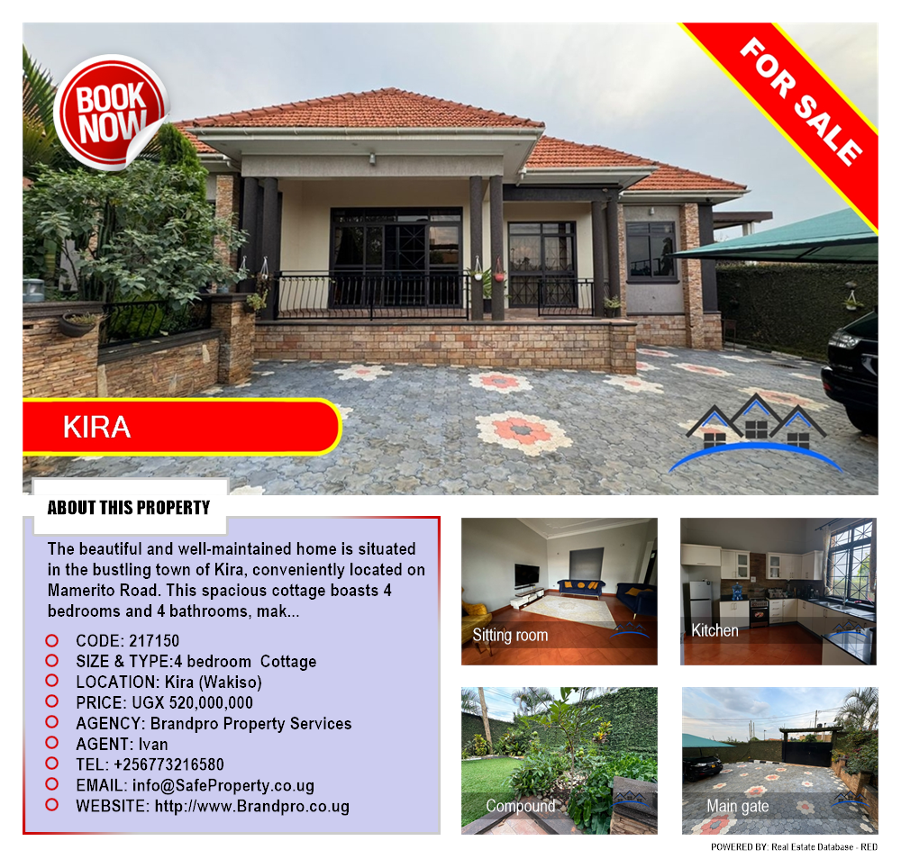 4 bedroom Cottage  for sale in Kira Wakiso Uganda, code: 217150