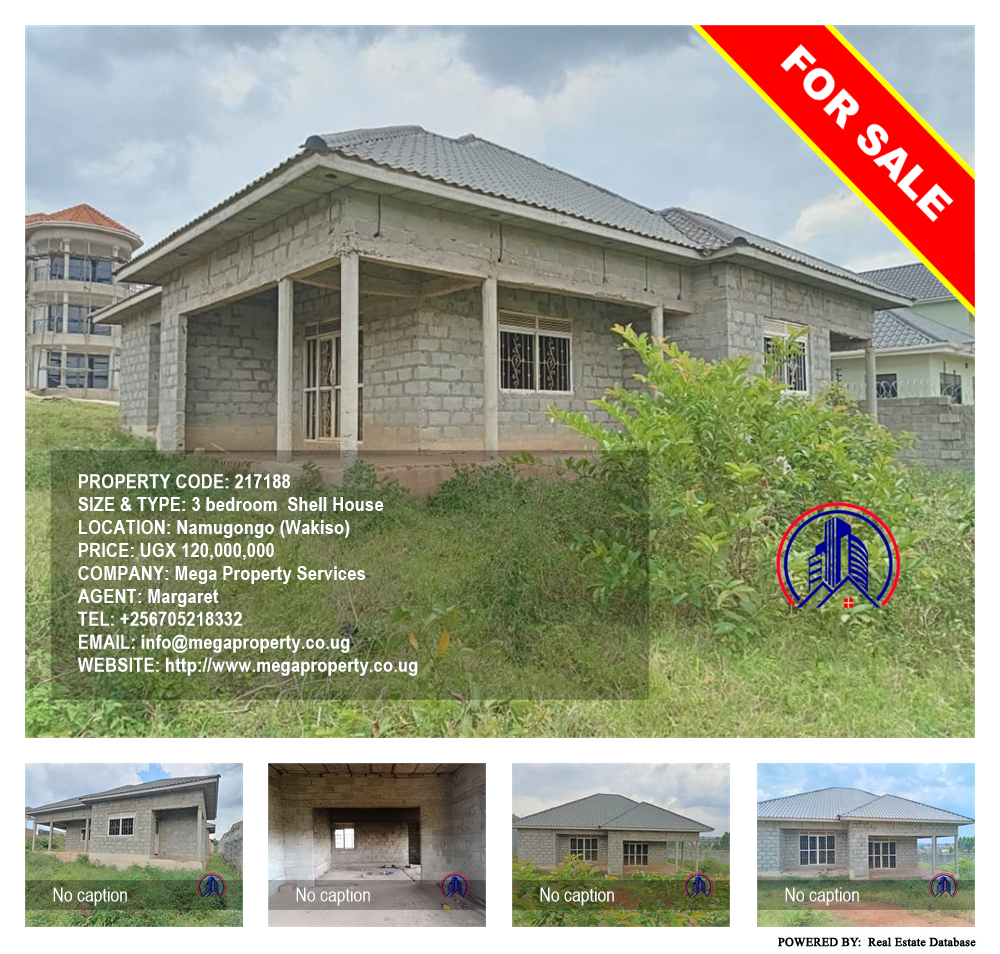 3 bedroom Shell House  for sale in Namugongo Wakiso Uganda, code: 217188