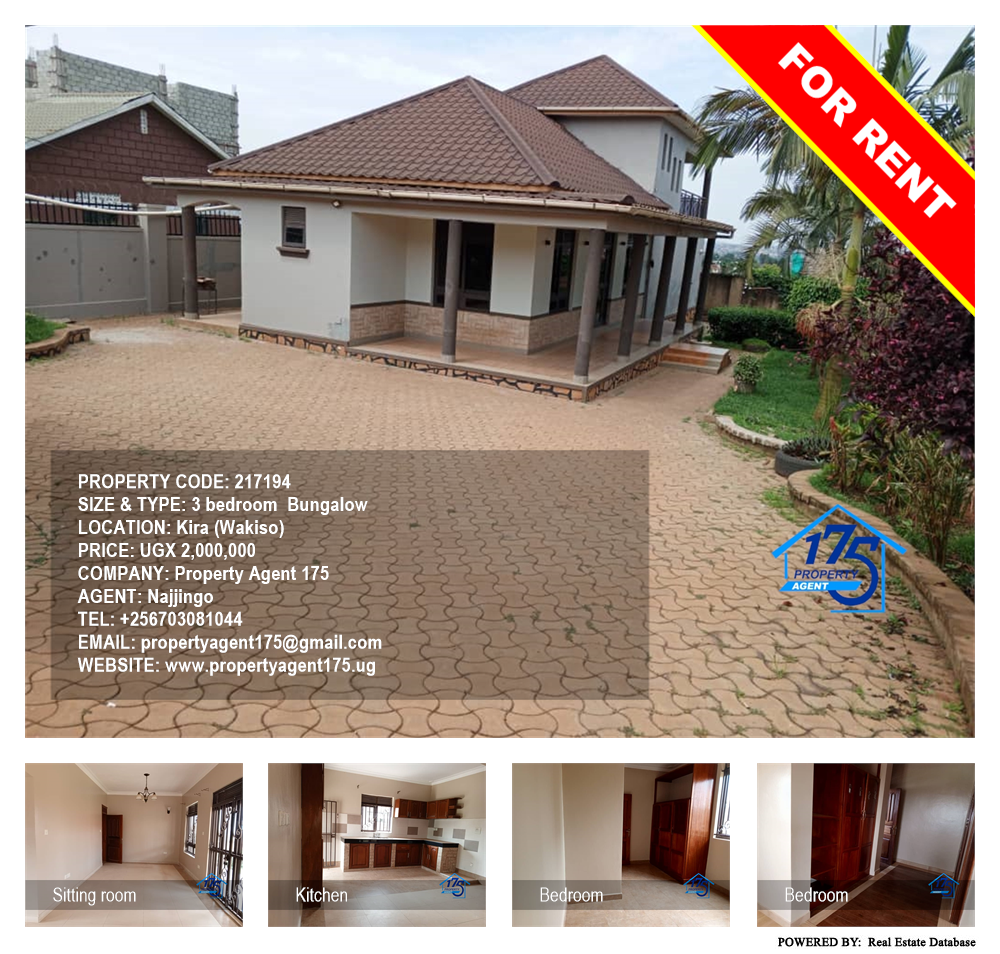 3 bedroom Bungalow  for rent in Kira Wakiso Uganda, code: 217194