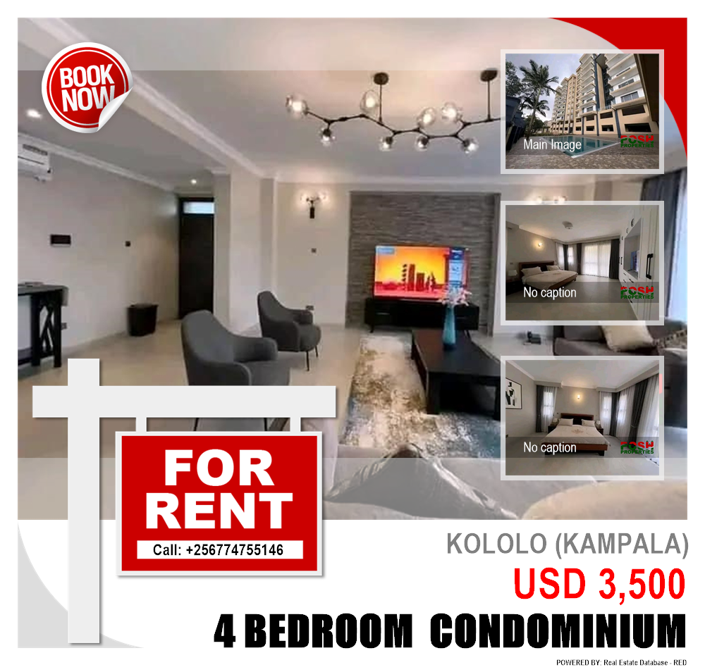 4 bedroom Condominium  for rent in Kololo Kampala Uganda, code: 217221