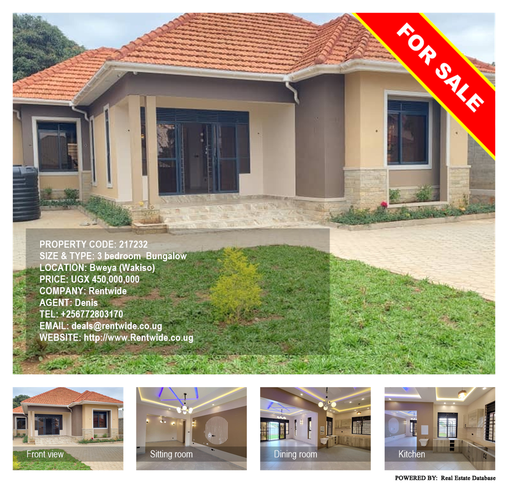 3 bedroom Bungalow  for sale in Bweya Wakiso Uganda, code: 217232