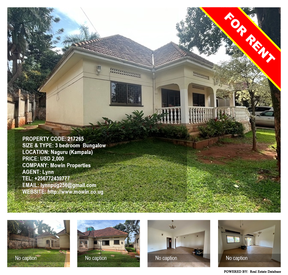 3 bedroom Bungalow  for rent in Naguru Kampala Uganda, code: 217265