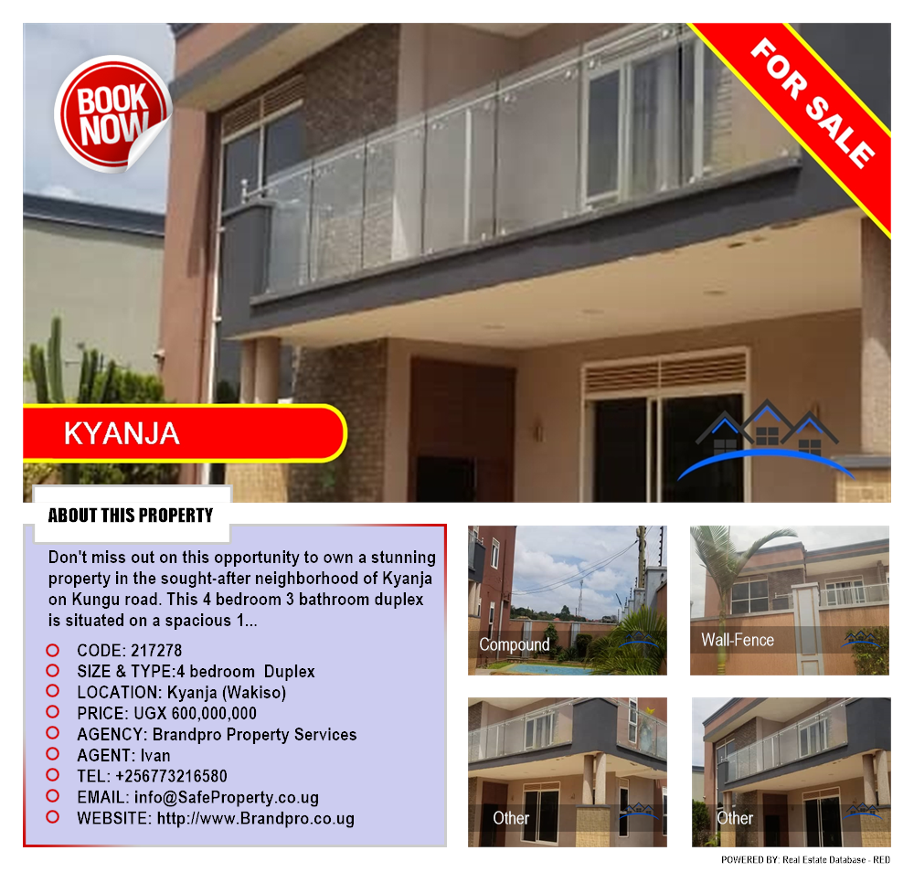 4 bedroom Duplex  for sale in Kyanja Wakiso Uganda, code: 217278