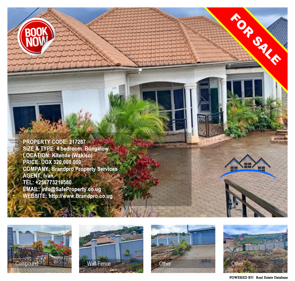 4 bedroom Bungalow  for sale in Kitende Wakiso Uganda, code: 217287