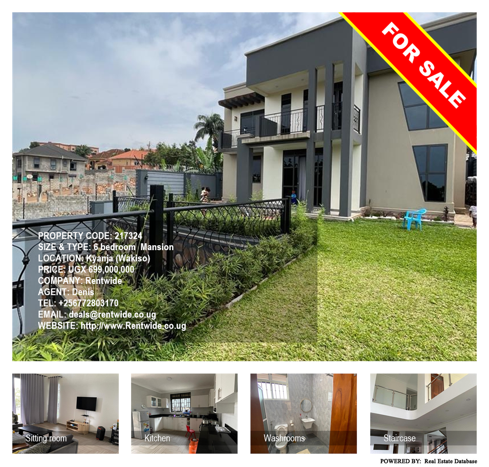 6 bedroom Mansion  for sale in Kyanja Wakiso Uganda, code: 217324