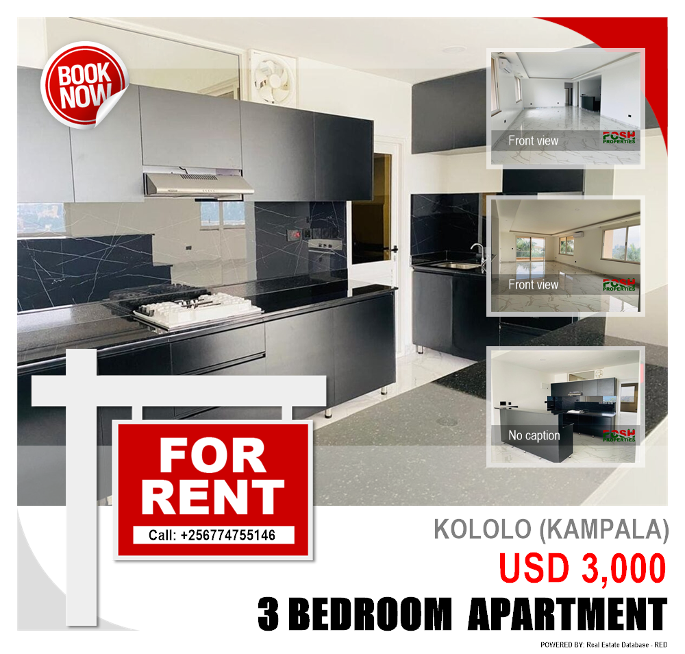 3 bedroom Apartment  for rent in Kololo Kampala Uganda, code: 217363