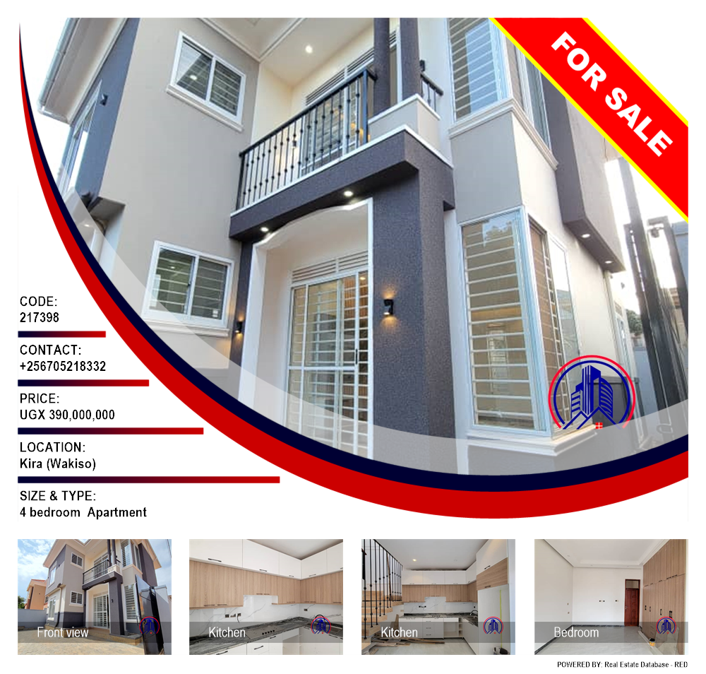 4 bedroom Apartment  for sale in Kira Wakiso Uganda, code: 217398