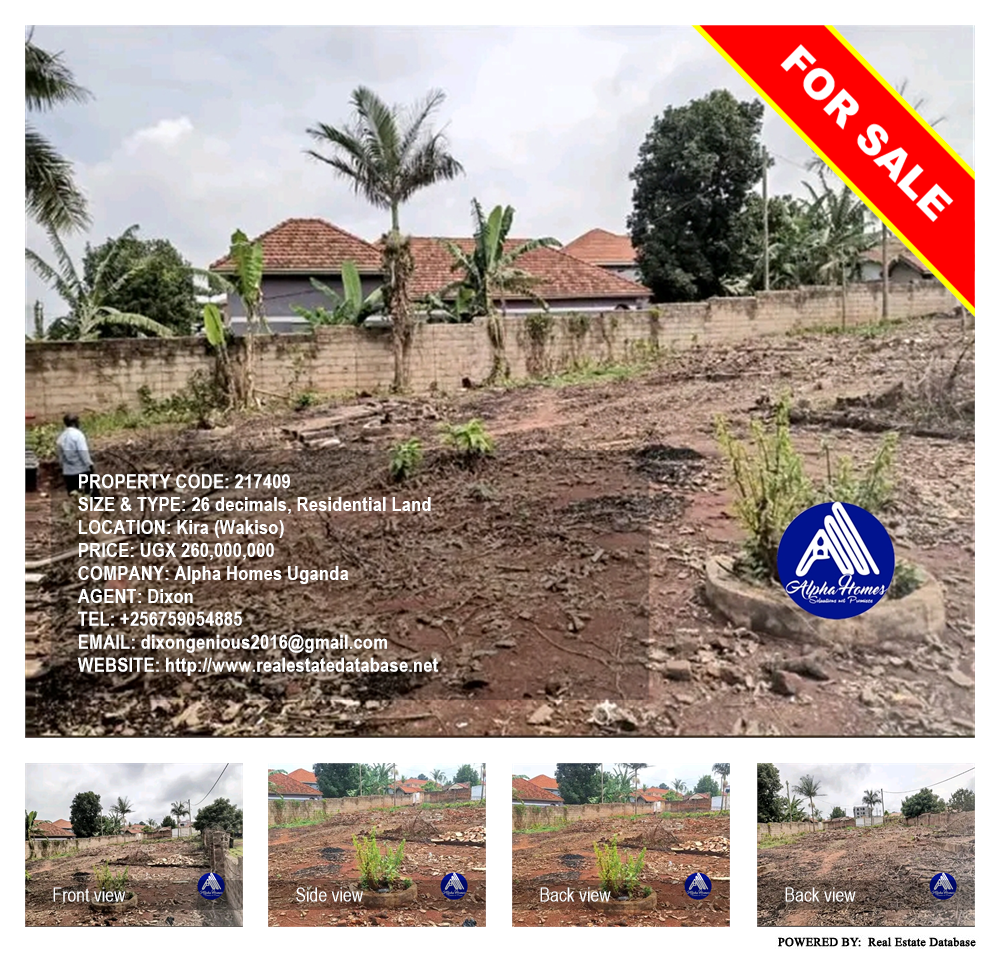 Residential Land  for sale in Kira Wakiso Uganda, code: 217409