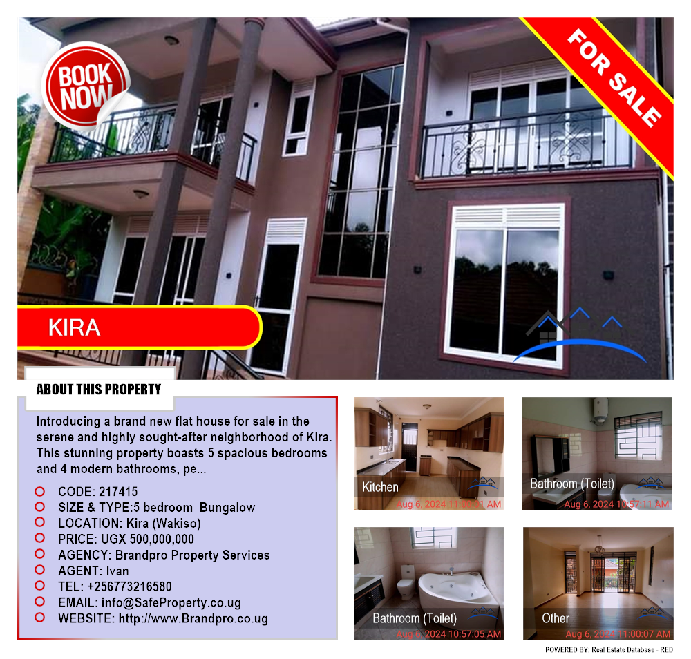 5 bedroom Bungalow  for sale in Kira Wakiso Uganda, code: 217415