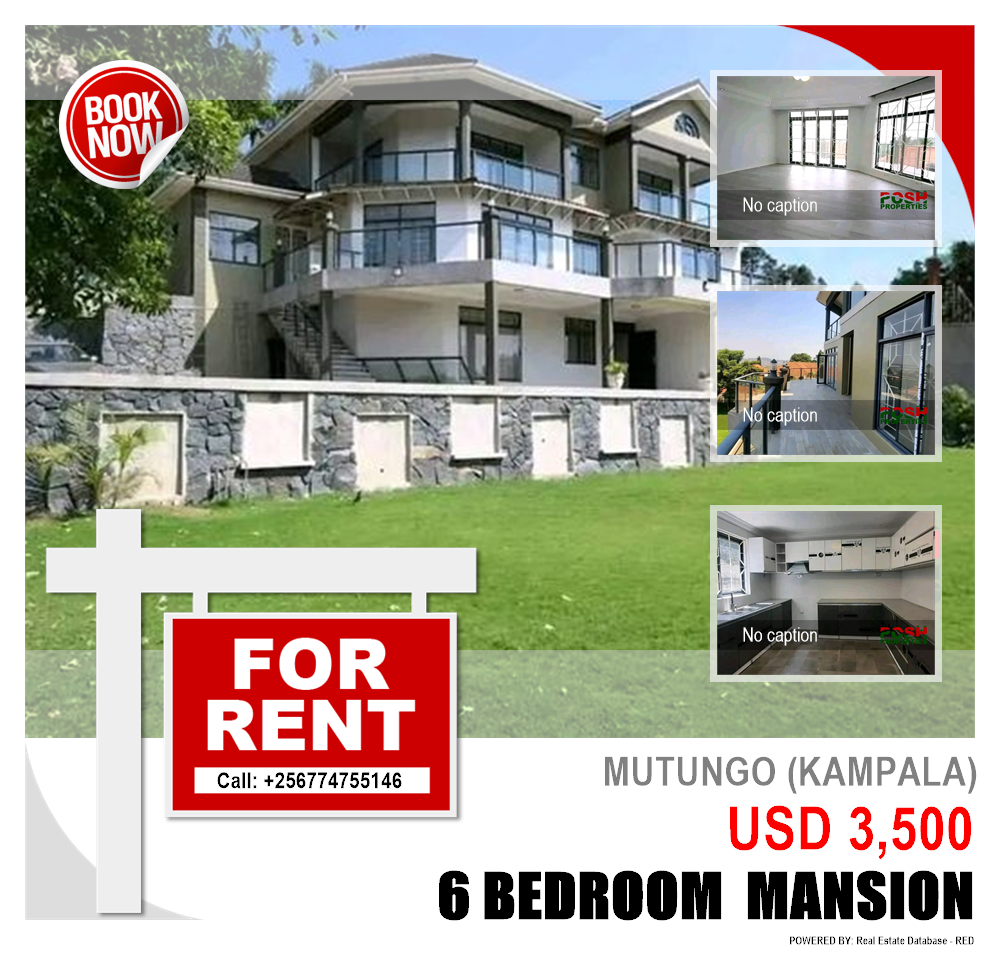 6 bedroom Mansion  for rent in Mutungo Kampala Uganda, code: 217454