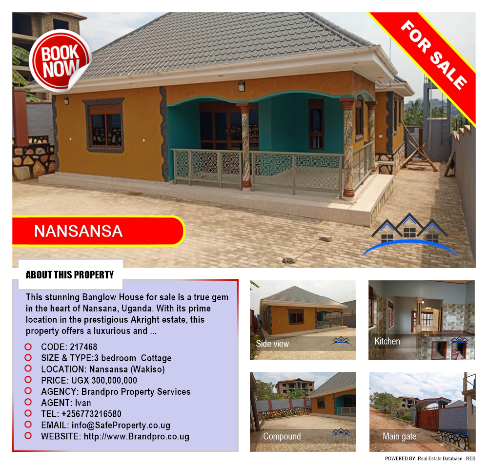 3 bedroom Cottage  for sale in Nansansa Wakiso Uganda, code: 217468