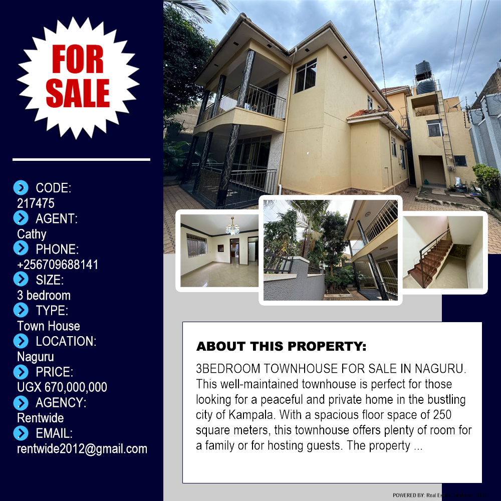 3 bedroom Town House  for sale in Naguru Kampala Uganda, code: 217475