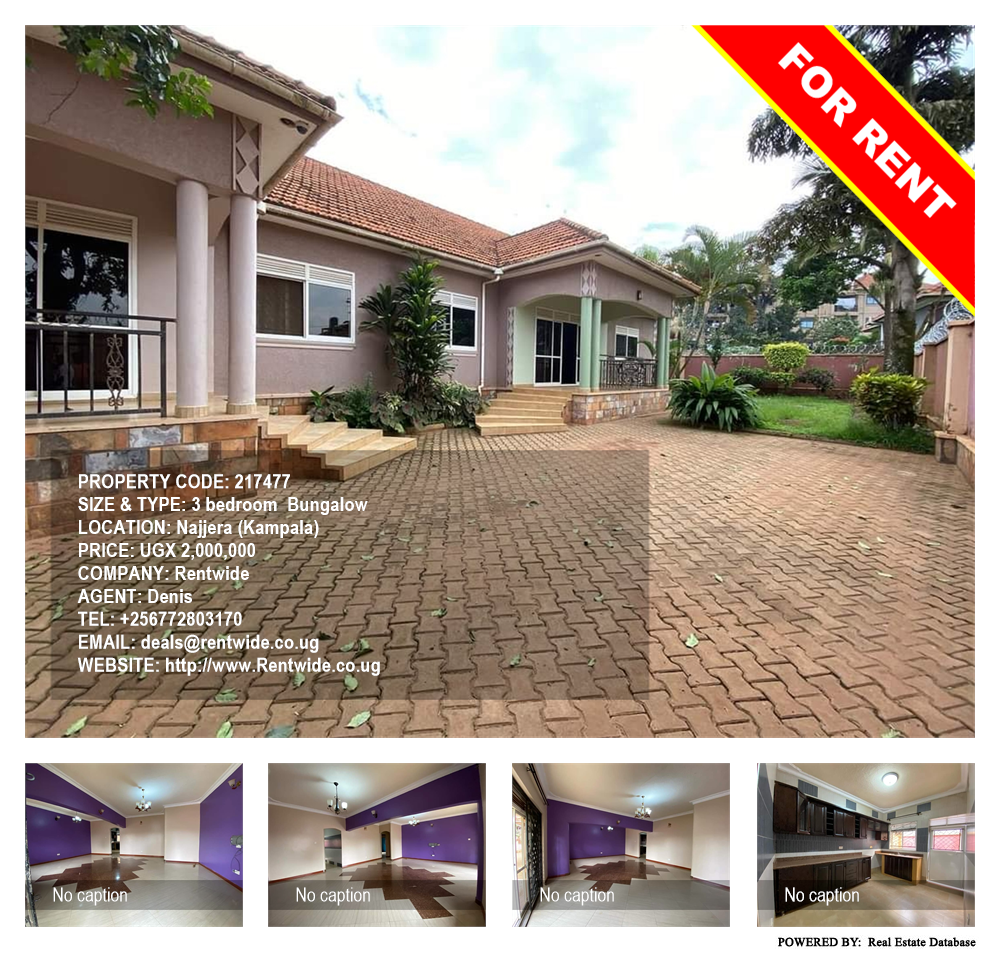 3 bedroom Bungalow  for rent in Najjera Kampala Uganda, code: 217477