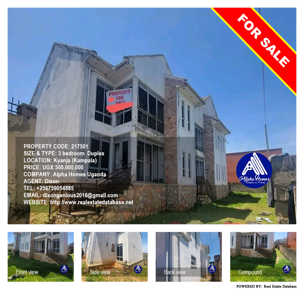 3 bedroom Duplex  for sale in Kyanja Kampala Uganda, code: 217501