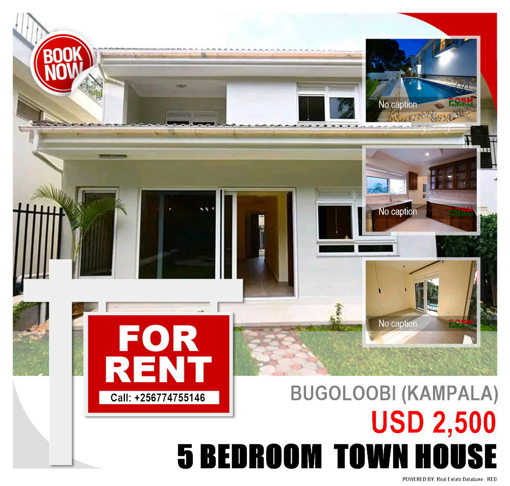 5 bedroom Town House  for rent in Bugoloobi Kampala Uganda, code: 217522