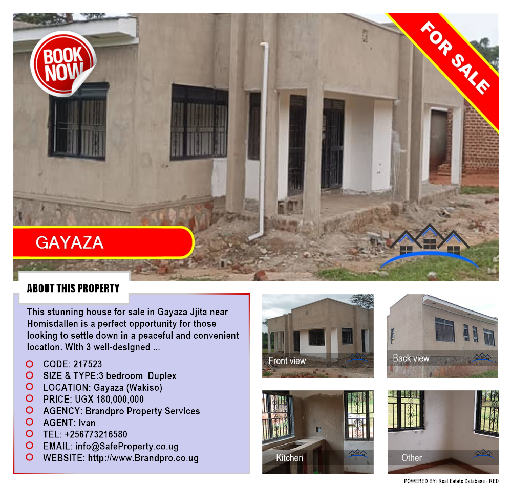 3 bedroom Duplex  for sale in Gayaza Wakiso Uganda, code: 217523