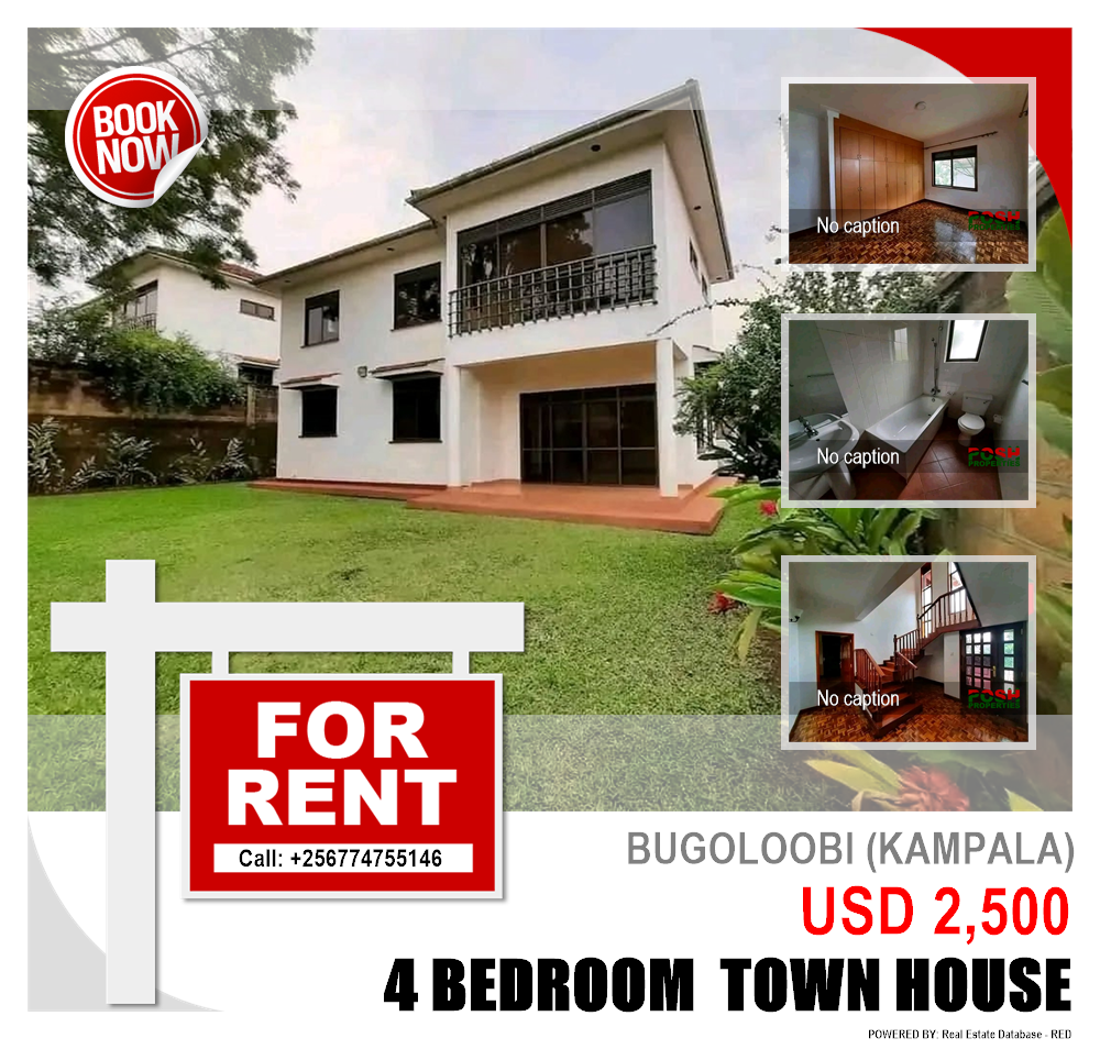 4 bedroom Town House  for rent in Bugoloobi Kampala Uganda, code: 217524