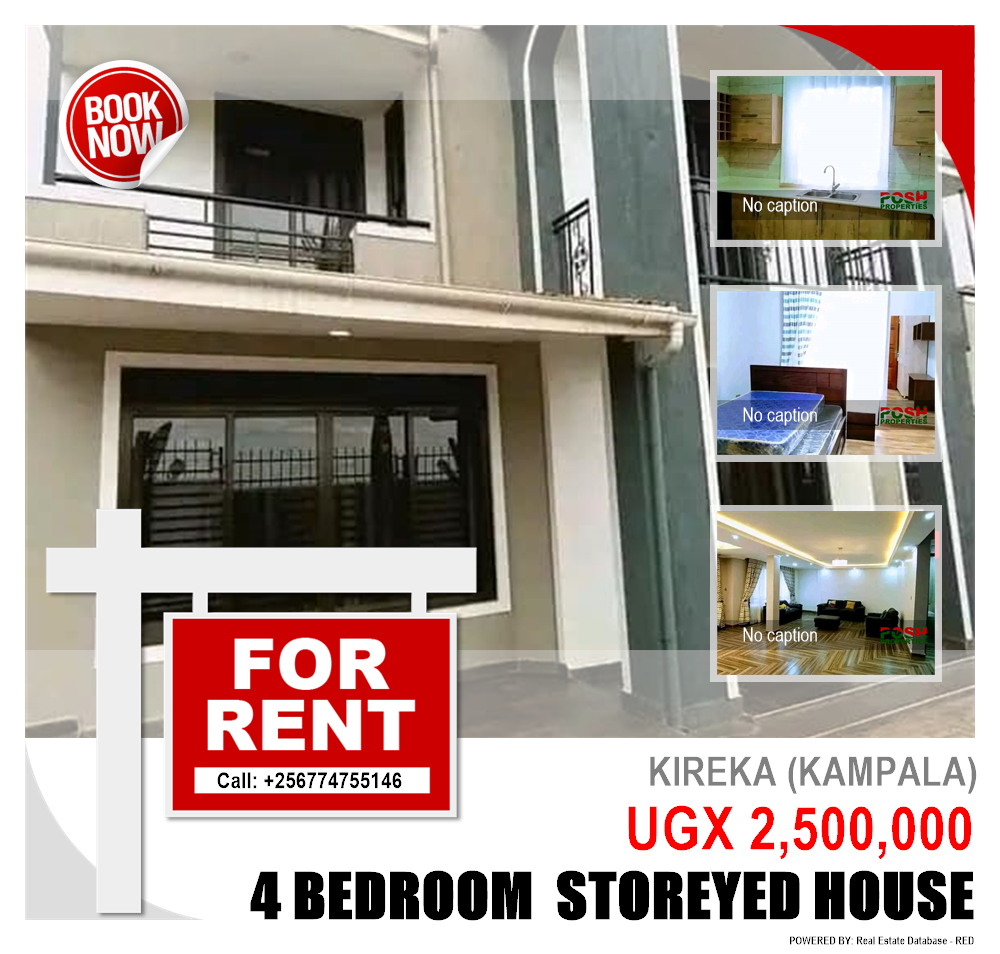 4 bedroom Storeyed house  for rent in Kireka Kampala Uganda, code: 217531