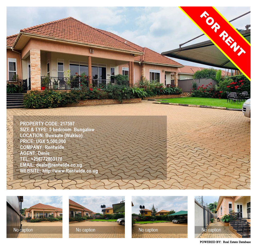 5 bedroom Bungalow  for rent in Buwaate Wakiso Uganda, code: 217597