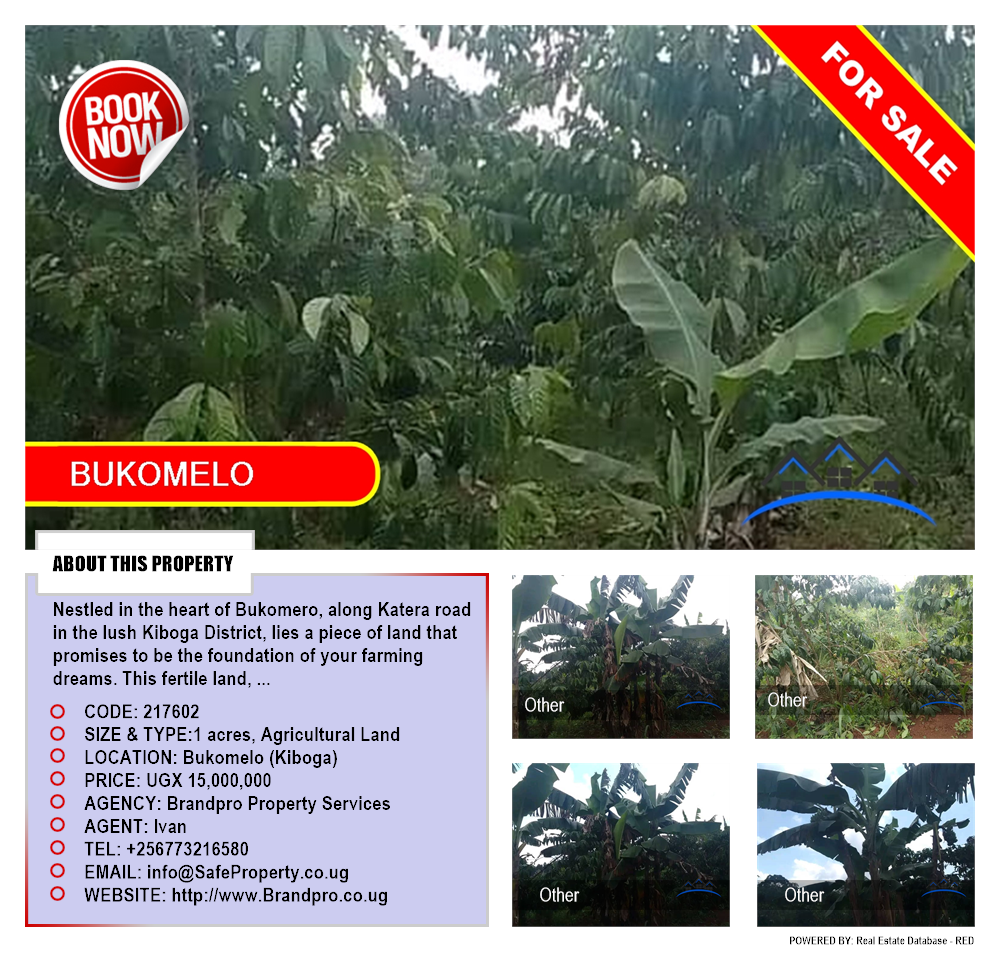 Agricultural Land  for sale in Bukomelo Kiboga Uganda, code: 217602