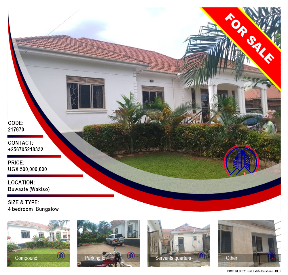 4 bedroom Bungalow  for sale in Buwaate Wakiso Uganda, code: 217670