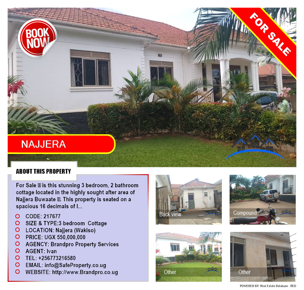 3 bedroom Cottage  for sale in Najjera Wakiso Uganda, code: 217677