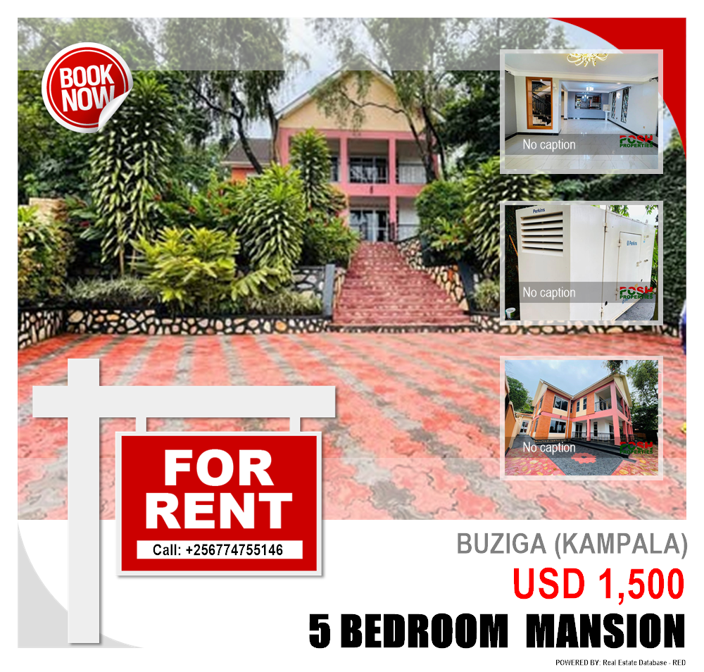 5 bedroom Mansion  for rent in Buziga Kampala Uganda, code: 217679