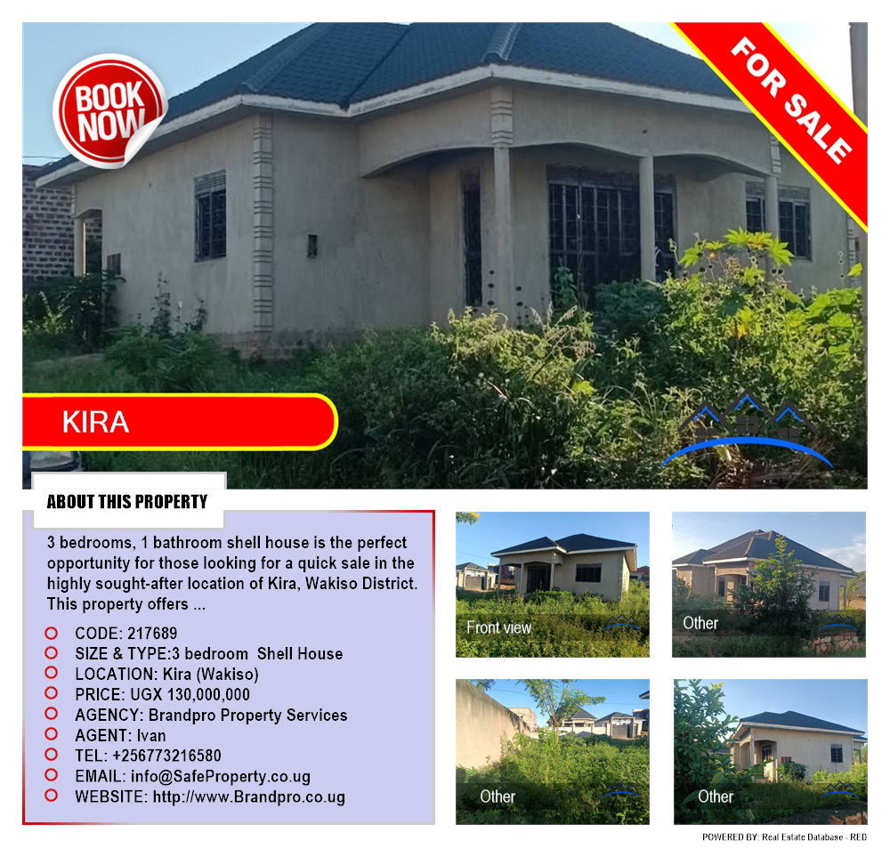 3 bedroom Shell House  for sale in Kira Wakiso Uganda, code: 217689