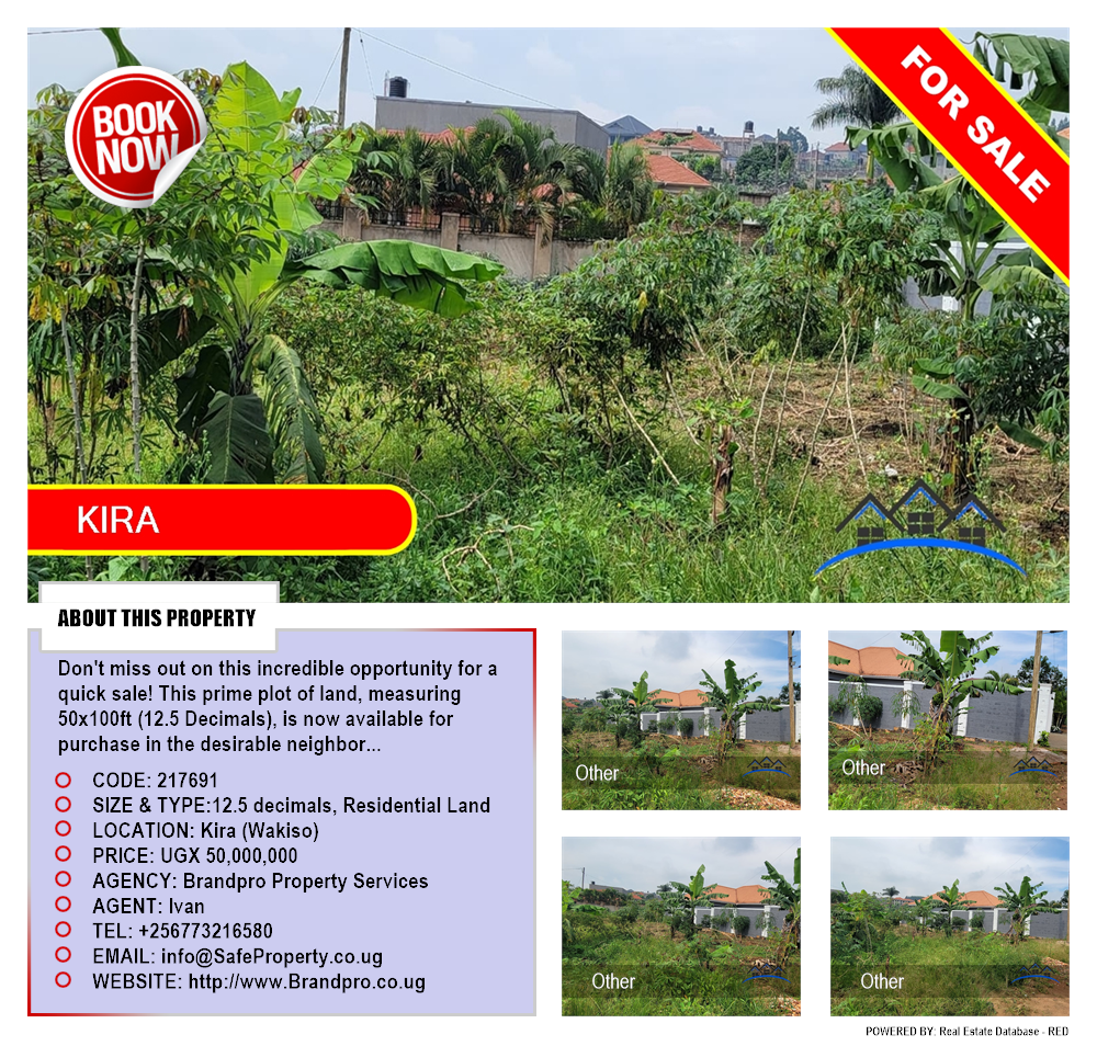 Residential Land  for sale in Kira Wakiso Uganda, code: 217691