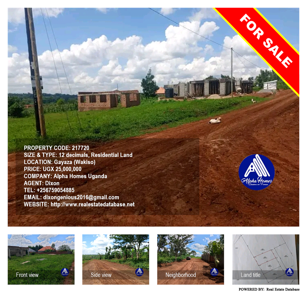 Residential Land  for sale in Gayaza Wakiso Uganda, code: 217720