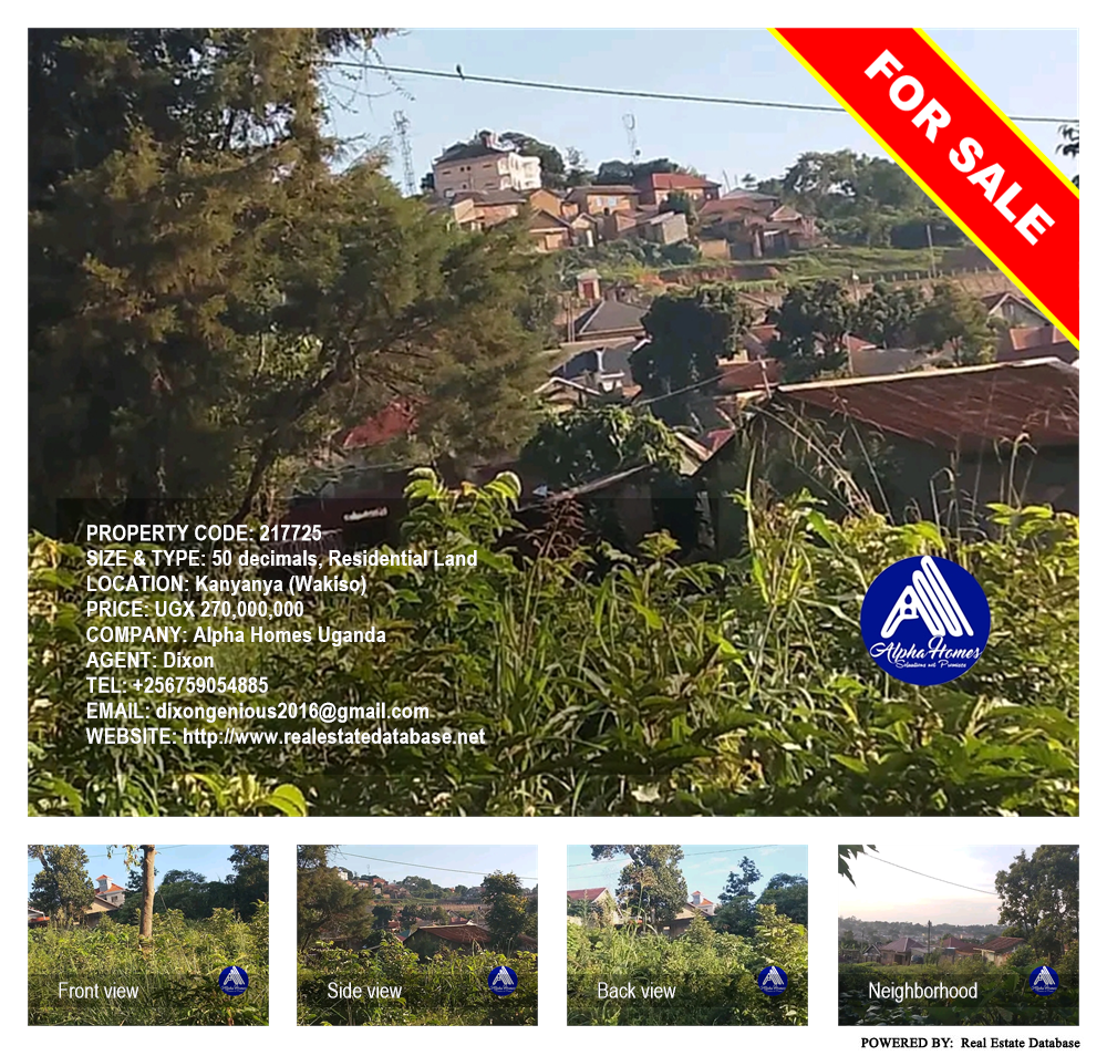 Residential Land  for sale in Kanyanya Wakiso Uganda, code: 217725