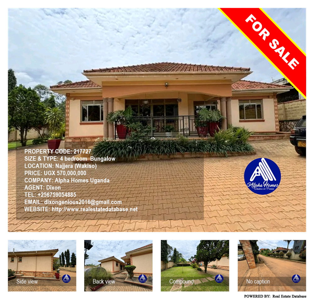 4 bedroom Bungalow  for sale in Najjera Wakiso Uganda, code: 217727